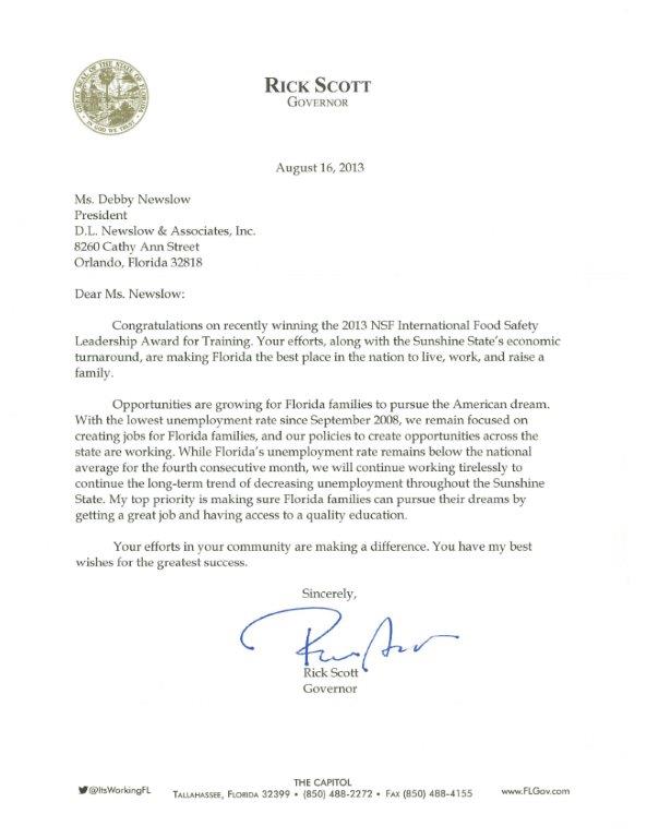 Letter from Rick Scott